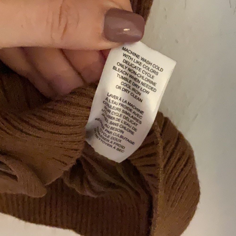 Truth by Republic Ribbed Polo Cardigan Sweater Size S/P  Brown - Picture 8 of 8